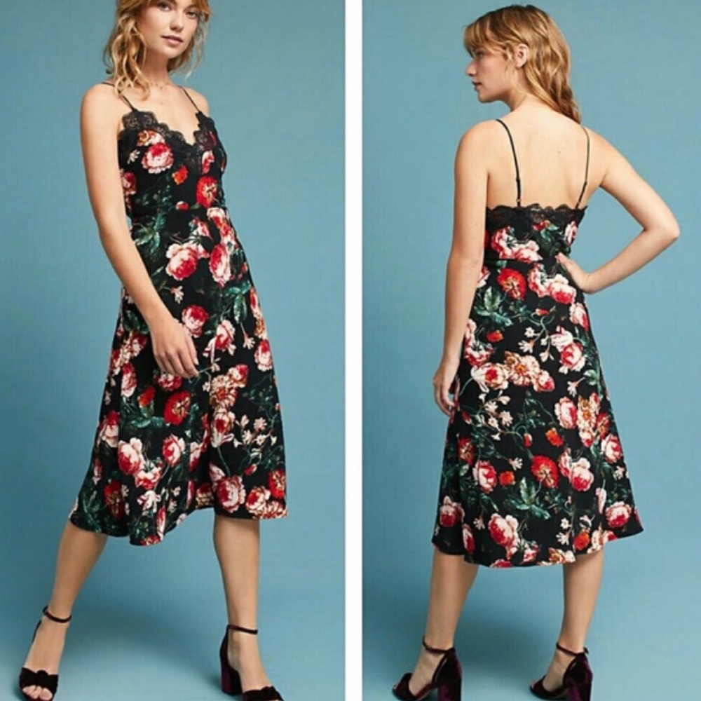 NWT Anthropologie Foxiedox Floral Slip Dress, S